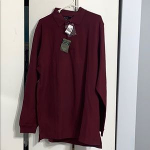 Jos. A. BANK Maroon Long Sleeve Polo
